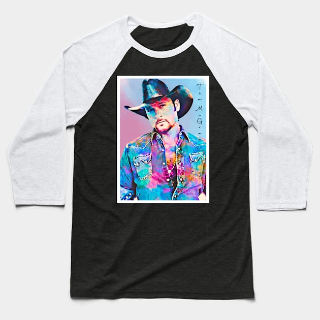 Poster Art Tim McGraw Cowboy Hat Baseball T-Shirt by Next And Stop